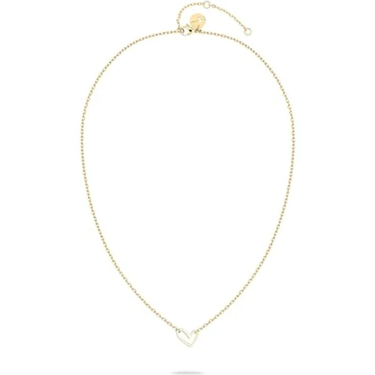 Tamaris Halskette mit Herzanhänger TJ-0572-N-45, Edelstahl IP Gold, 45 cm, Karabinerverschluss, verpackt in Stoffbeutel – Bild 2