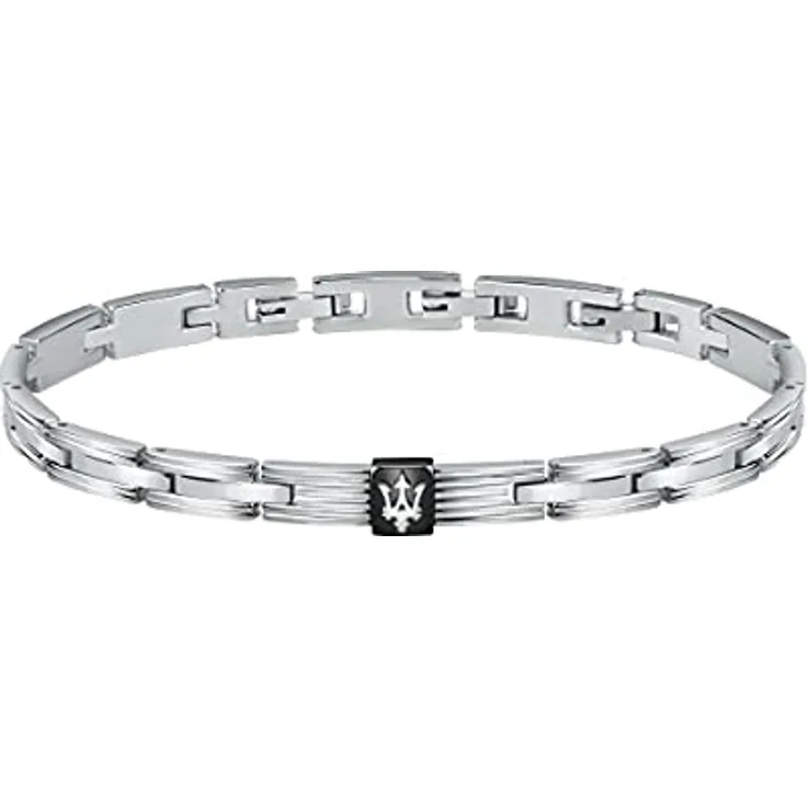 Maserati JEWELS Herren Armband aus Stahl, schwarz PVD, 22cm mit Clipverschluss