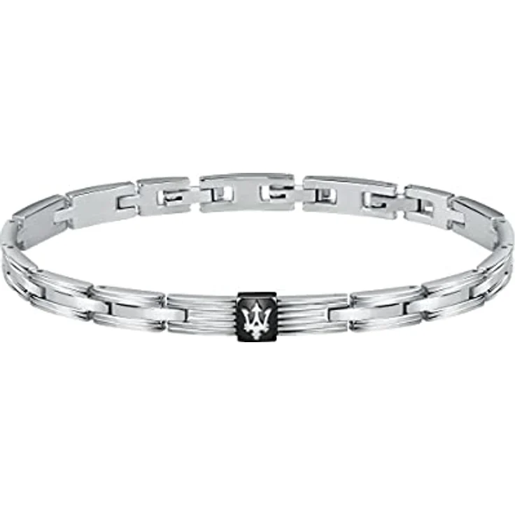 Maserati JEWELS Herren Armband aus Stahl, schwarz PVD, 22cm mit Clipverschluss – Bild 1