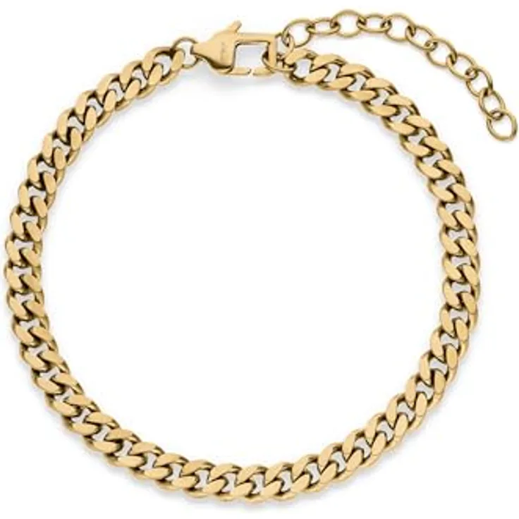 s.Oliver Herren Bracelet - Armband aus mattiertem Edelstahl in IP Gold - Panzerkette verstellbar bis 22 cm - wasserfest & hautfreundlich