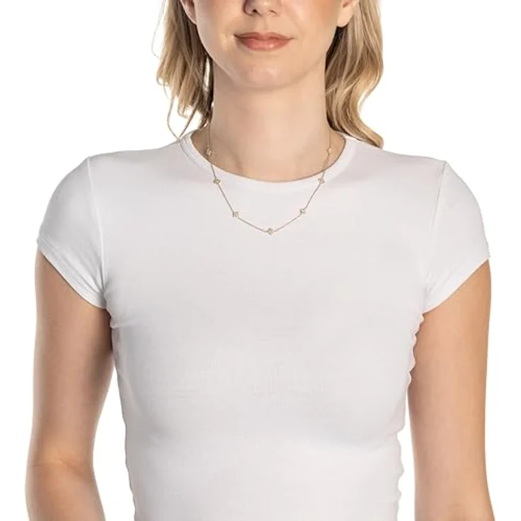 JEWELS BY LEONARDO Halskette Ciao Lisette, goldfarbener Edelstahl mit sieben blütenförmigen Zirkonia-Elementen, 42-47 cm, Geschenk für Frauen, 025744 – Bild 3