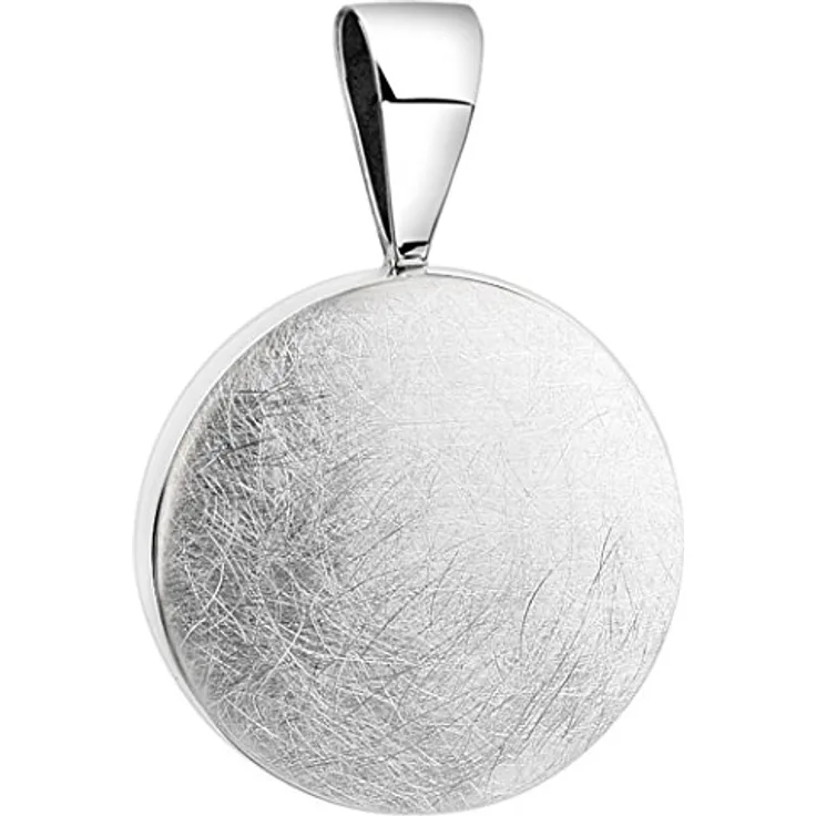 Nenalina Rund Anhänger für Damen, gebürstet in 925 Sterling Silber, 18 mm x 13 mm