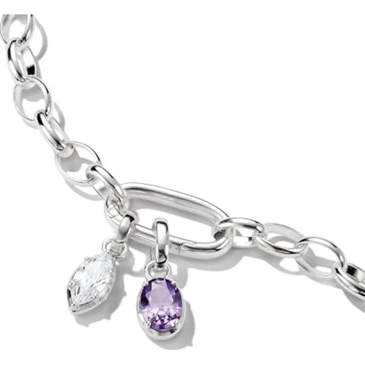 THOMAS SABO Connect Charm Pendant Birthstone Collection, 925 Sterling Silber mit Monatsgravur für April – Bild 2