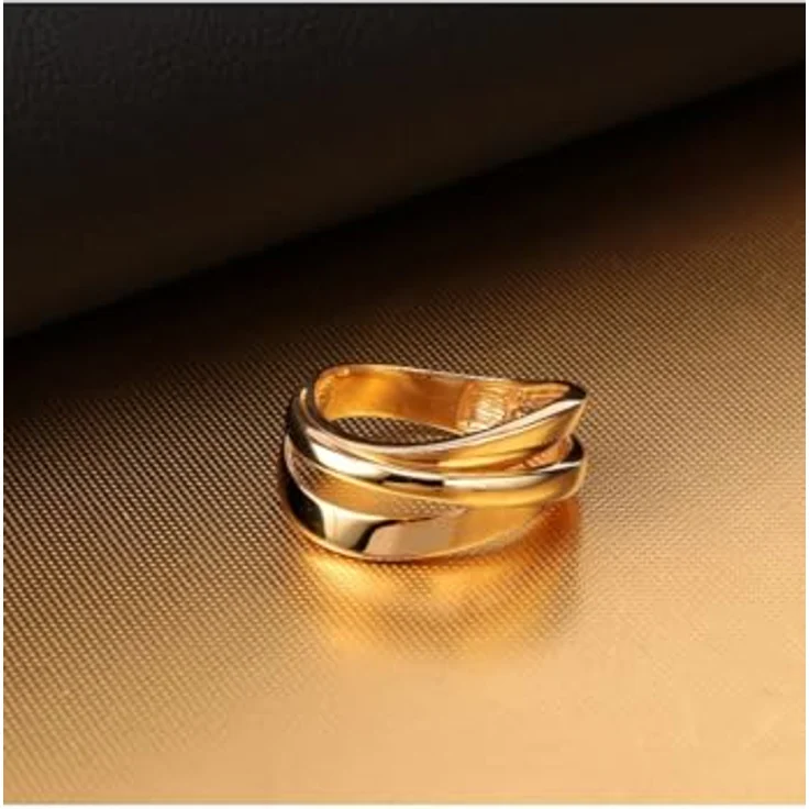 CHRIST Damenring 585er Gelbgold, elegantes Design mit überkreuzten Bändern, hochglänzende Oberfläche – Bild 5