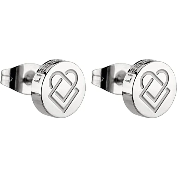 Liebeskind Berlin Ohrstecker, Edelstahl glänzend mit keeploving Gravur, 7 mm, Steckverschluss