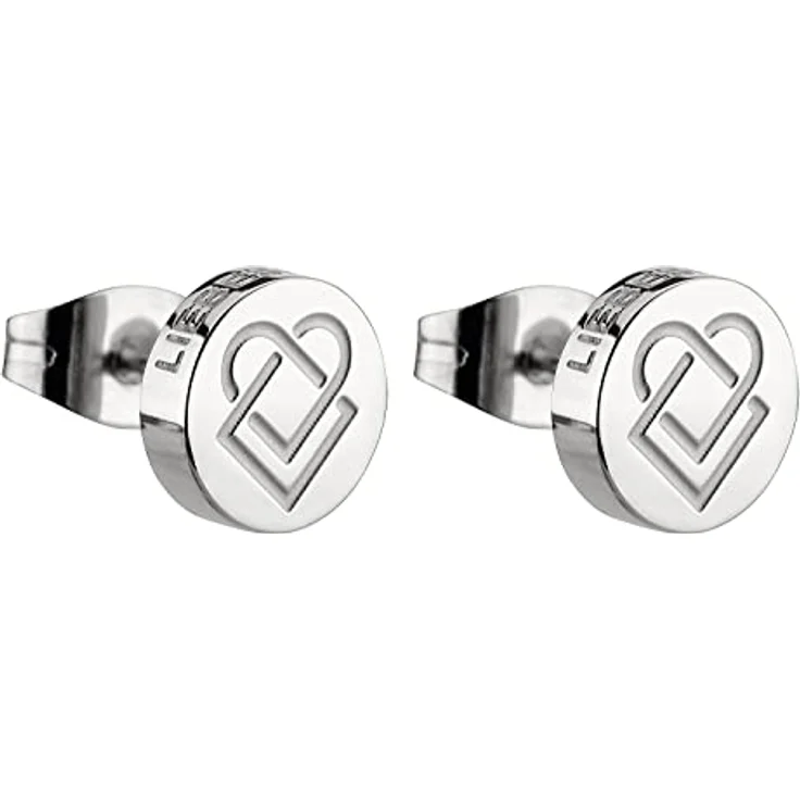 Liebeskind Berlin Ohrstecker, Edelstahl glänzend mit keeploving Gravur, 7 mm, Steckverschluss – Bild 1