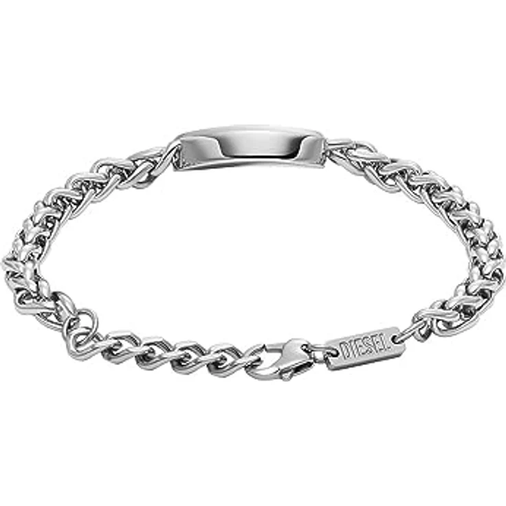 Diesel Herrenarmband, Edelstahl in Silber und Schwarz, Karabinerverschluss, 165mm+25mm verstellbar – Bild 2