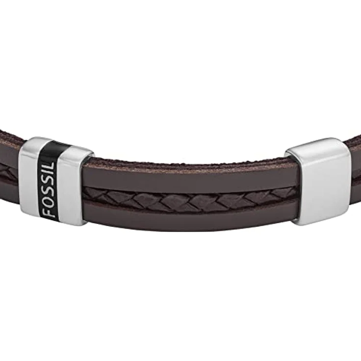 Fossil Herrenarmband aus Leder, braun, mit Faltverschluss, matte Oberfläche, 213 mm Länge – Bild 3