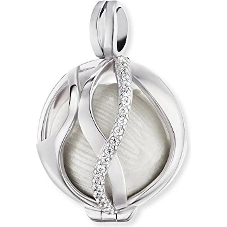 Engelsrufer ER-20-PARADISE-M-ZI, Damen Anhänger aus rhodiniertem Sterling-Silber 925 mit weißen Zirkonia, Durchmesser 20 mm, Länge 2,95 cm