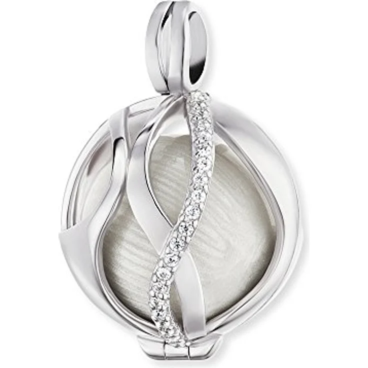 Engelsrufer ER-20-PARADISE-M-ZI, Damen Anhänger aus rhodiniertem Sterling-Silber 925 mit weißen Zirkonia, Durchmesser 20 mm, Länge 2,95 cm – Bild 1