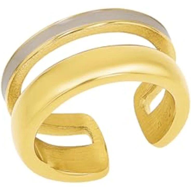 s.Oliver Edelstahl Damenring, gold, 10 mm breit, in Schmuck Geschenkbox, 2037982 – Bild 1