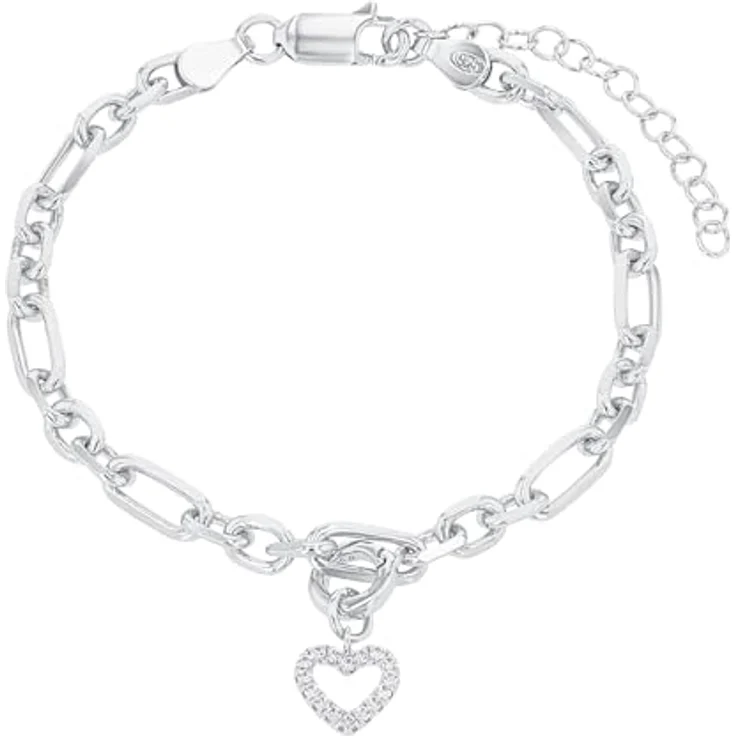 Amor Charmarmband 925 Sterling Silber, Damen Armschmuck, Längenverstellbar 16+4 cm, mit Schmuck Geschenk Box – Bild 2