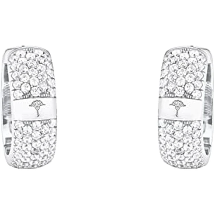 JOOP! Creolen Damen Ohrschmuck aus 925 Sterling Silber mit 120 Zirkonia-Steinen, 16 mm, kommt in Schmuck Geschenk Box – Bild 3