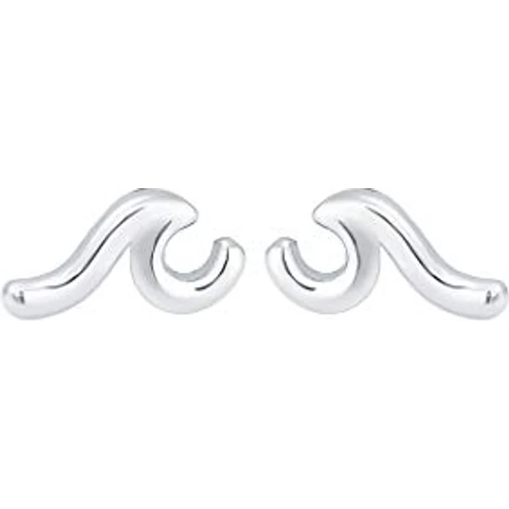 Elli Ohrringe Damen Ohrstecker Wellen, dezente 925 Sterling Silber Schmuckstücke, hochglanzpoliert und anlaufgeschützt – Bild 2