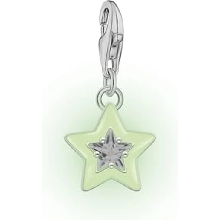 THOMAS SABO Charm-Anhänger Stern, recyceltes 925 Sterlingsilber mit weißen Steinen und weißer Kaltemaille, Charm Club 2044-041-14 – Bild 2