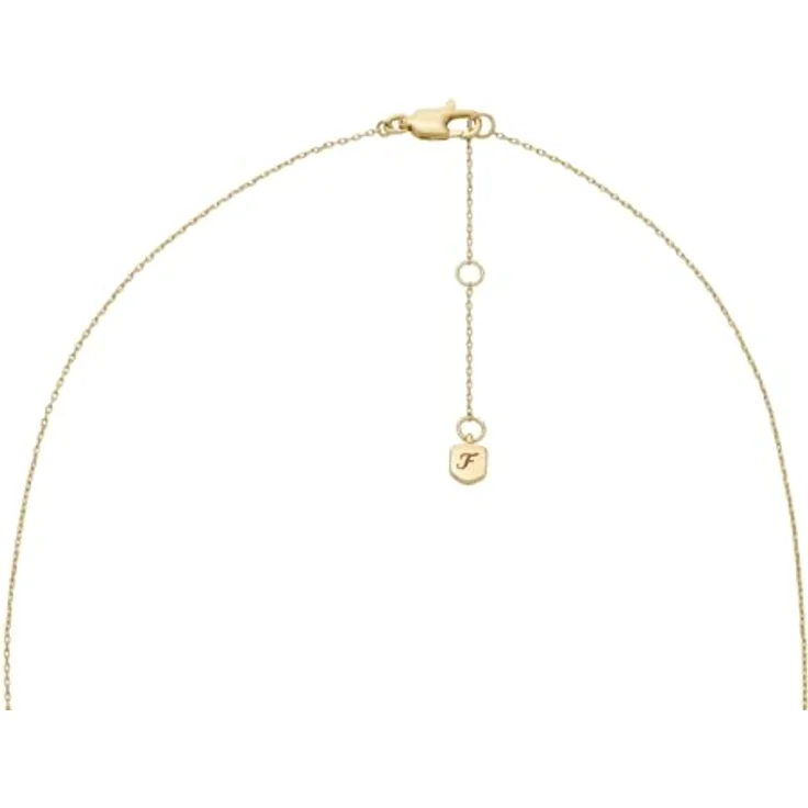 Fossil Damen Halskette aus Messing, Karabinerverschluss, 45,72 cm, heller Goldton – Bild 4