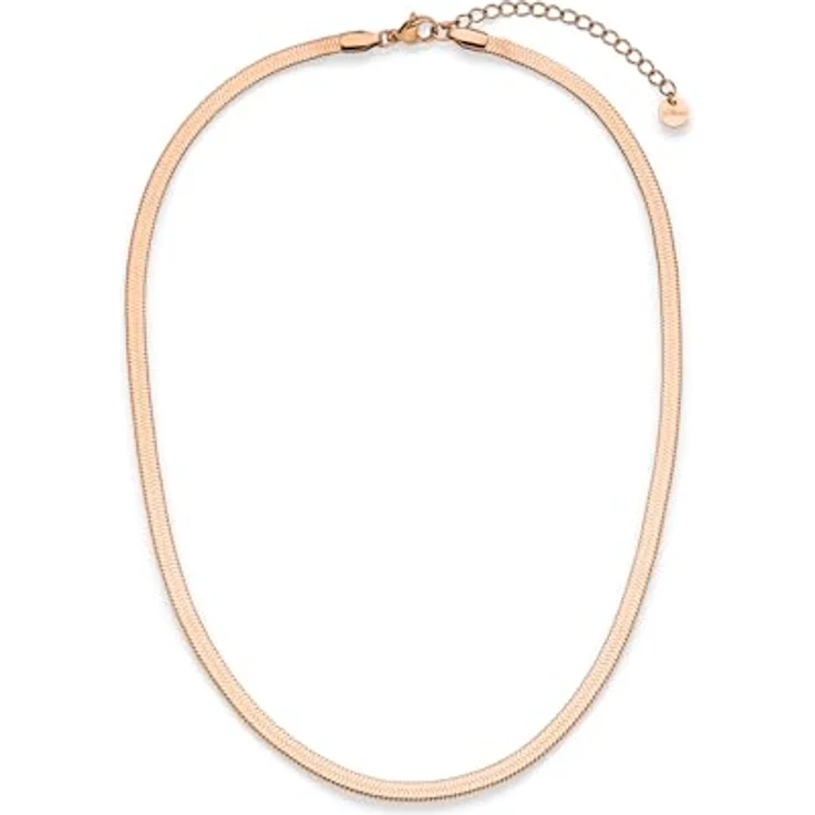 s.Oliver Necklace - Elegante Schlangenkette aus poliertem Edelstahl in IP Roségold, 45 cm, wasserfest & hautfreundlich – Bild 3