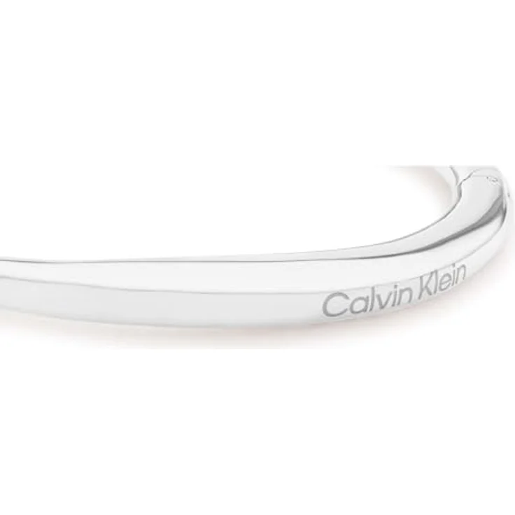 Calvin Klein Armreif ELONGATED DROPS, Damen-Armband aus poliertem Edelstahl mit graviertem Logo, 16 cm Innenumfang, Klappverschluss – Bild 2