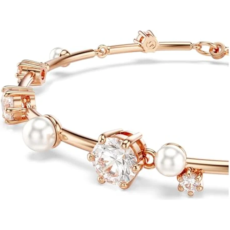 Swarovski Tennis Constella Armband 5729505, Damen-Armband aus Kristallen und Zirkonia, Roségold-Ton, weiß, Länge 17-20 cm, Karabinerverschluss – Bild 4