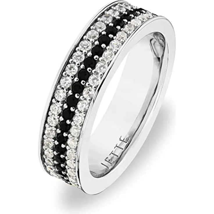 JETTE Damenring 925er Silber, 5,5 mm Zirkonia, elegant verpackt, 32022007