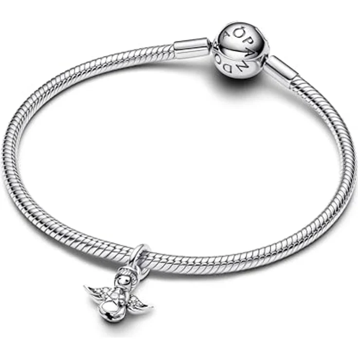 PANDORA Moments Funkelnder Engel Charm-Anhänger, Sterling-Silber mit funkelnden Steinen, kompatibel mit Moments und ME Armbänder, 793598C01 – Bild 3