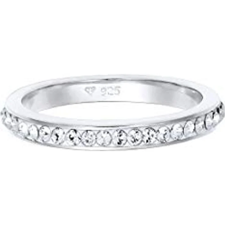 Elli Damen Bandring mit Kristallen in 925 Sterling Silber, handgefertigt, anlaufgeschützt, hochglanzpoliert – Bild 2