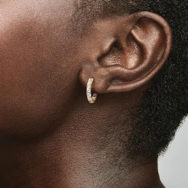 Pandora Creolen Timeless 263002C01, vergoldete Creolen mit 17,8 mm Durchmesser und praktischem Klappverschluss – Bild 3