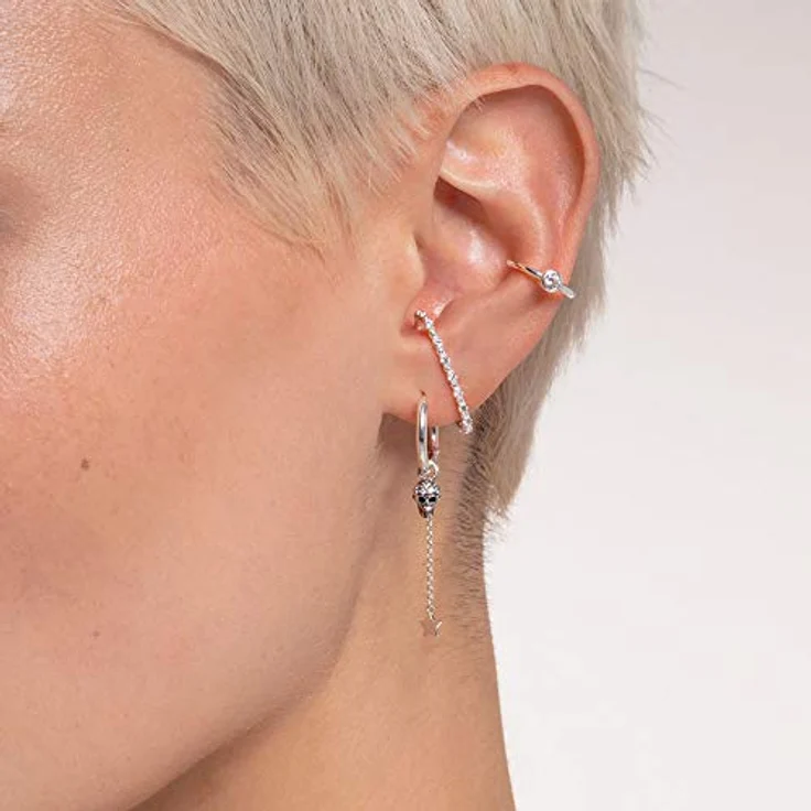 Thomas Sabo Einzel Ohrstecker H2155-051-14, 925 Sterling Silber mit weißen Steinen – Bild 3