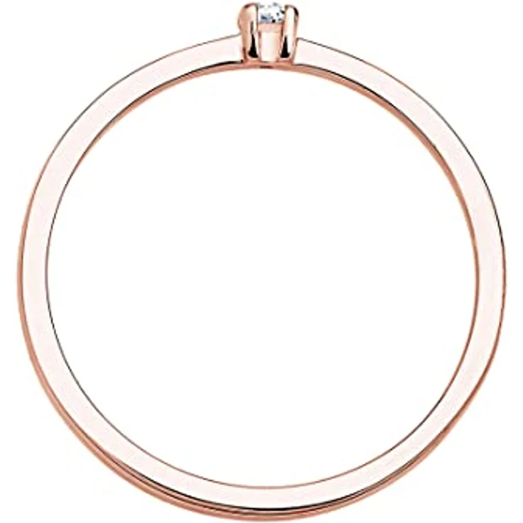 Elli DIAMONDS Verlobungsring, Solitaire Diamant (0.03 ct.) in rosé vergoldetem 925 Sterling Silber, handgefertigt, anlaufgeschützt – Bild 3