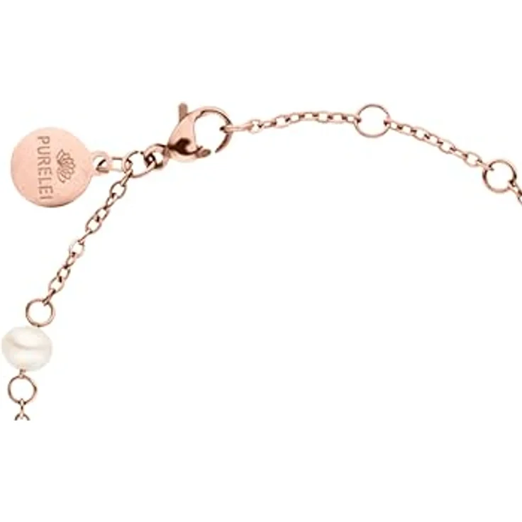 Purelei Akala Armband Damen – Muschelanhänger & echte Süßwasserperlen – 18K rosévergoldeter Edelstahl – Verstellbar 16–19 cm – Wasserfest (Rosegold) – Bild 2