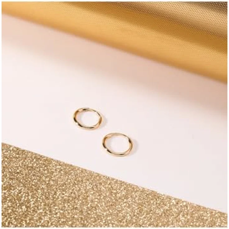 CHRIST Damen-Creolen 585er Gelbgold, Durchmesser 10 mm, One Size – Bild 2