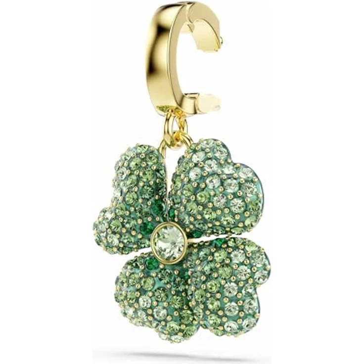 Swarovski Idyllia Charm, Glücksklee, Grün mit Goldlegierungsschicht und Kristallen in vier Grüntönen – Bild 3