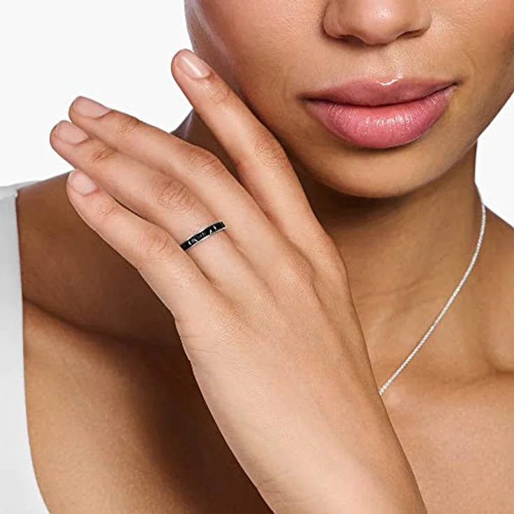 THOMAS SABO Fingerring Steine Pavé, Ring mit handgesetzten Zirkoniasteinen im quadratischen Prinzessschliff, offene Kanalfassung – Bild 2