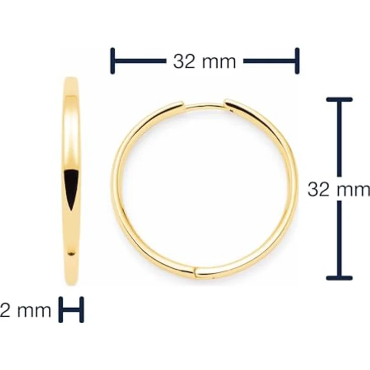 JEWELS BY LEONARDO Kreolen Beauty's Bravo, goldfarbene Edelstahl Hoop-Ringe, mittelgroß, kombinierbar mit Anhängern, Geschenk für Frauen, 3,2 cm Durchmesser – Bild 3