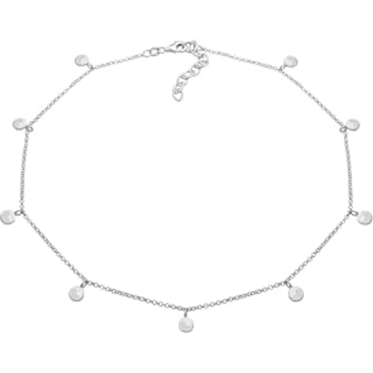 Elli Halskette Damen Choker Geo Kreis Basic Matt Coin, 925 Sterling Silber, handgefertigt und anlaufgeschützt – Bild 3