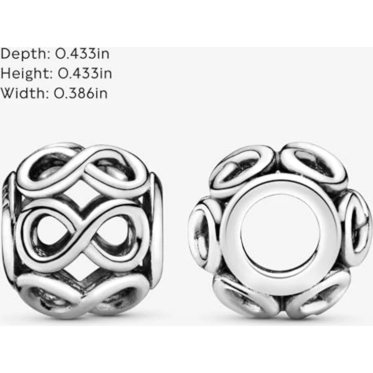 Pandora Bead CHARMS Mod. INFINITY, Sterlingsilber Schmuckanhänger mit fantasievollen Mustern – Bild 7