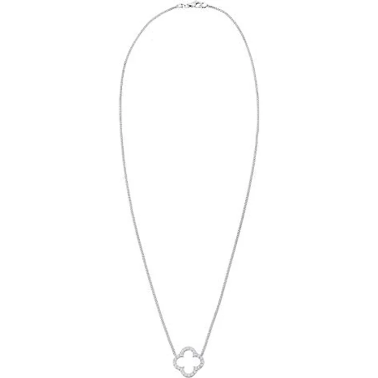 Elli Halskette Damen Kleeblatt Anhänger mit Zirkonia Kristallen, 925 Sterling Silber, elegantes Design – Bild 3