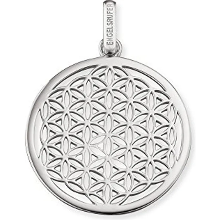 Engelsrufer Lebensblume Anhänger, 33 mm, rhodiniertes 925er-Sterlingsilber