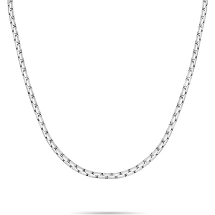 s.Oliver Herren Necklace 55 cm - Halskette aus mattiertem Edelstahl in Silber - wasserfest & hautfreundlich, Venezianerkette