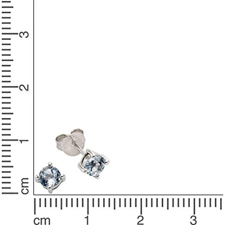 Zeeme Gemstones Damen Ohrringe 925/- Sterling Silber, 0,5cm, glänzend, Blautopas beh., inkl. Etui – Bild 2