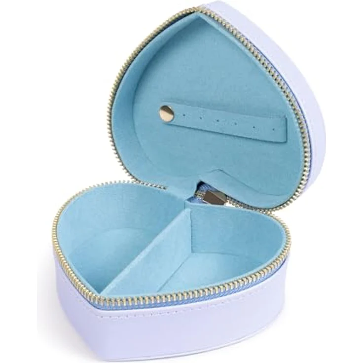 Disney Stitch & Angel Schmuckkästchen, herzförmige Reise-Schmuckschatulle mit Reißverschluss und zwei Fächern, offizielle Disney Verpackung – Bild 2