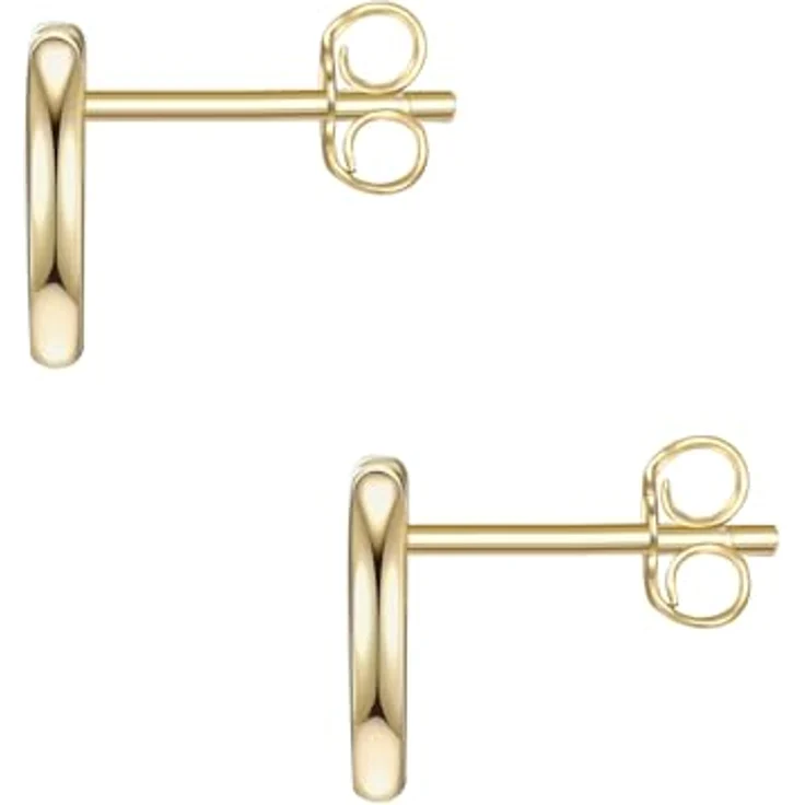 Glanzstücke München Damen-Ohrstecker Herz, gelbvergoldet, Sterling Silber, 8 mm, filigranes Design, Steck-Verschluss, inkl. Schmuckbox – Bild 3