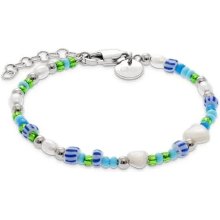 Guido Maria Kretschmer Damen-Armband Edelstahl mit Perle und 5 Muschelkernen, One Size, 89201559