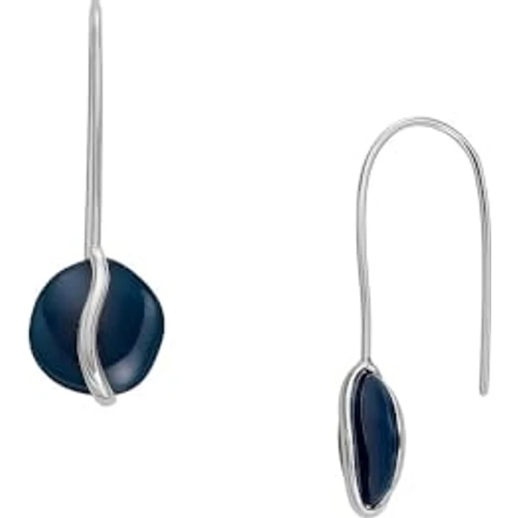 Skagen Damenohrringe Sofie Sea Glass Pull-Through, organische Form, blau, SKJ1812040 – Bild 1