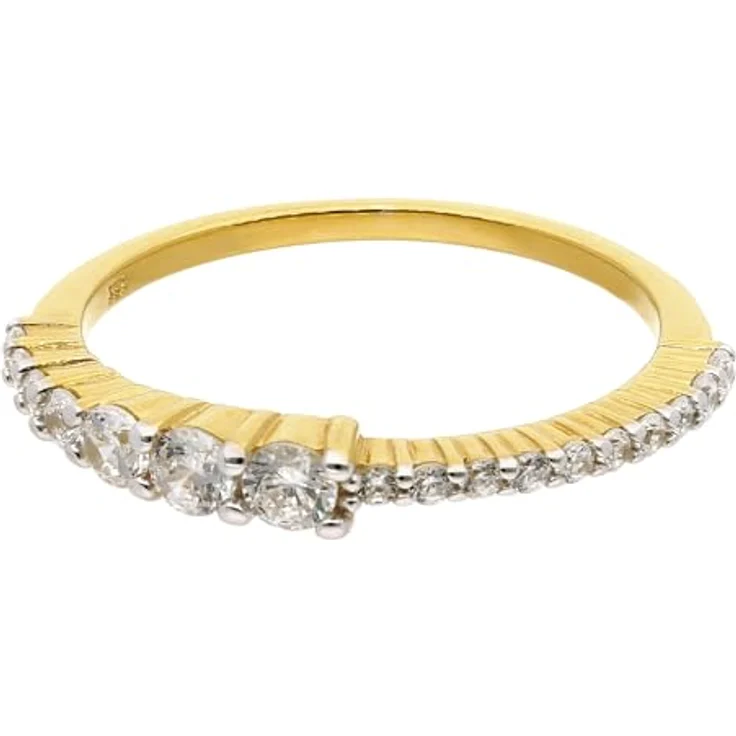 trendor Damenring Gold 333/8K Zirkonia-Ring, elegantes Schmuckstück mit strahlenden Zirkonia-Steinen, Ringgröße 52/16,6 – Bild 2