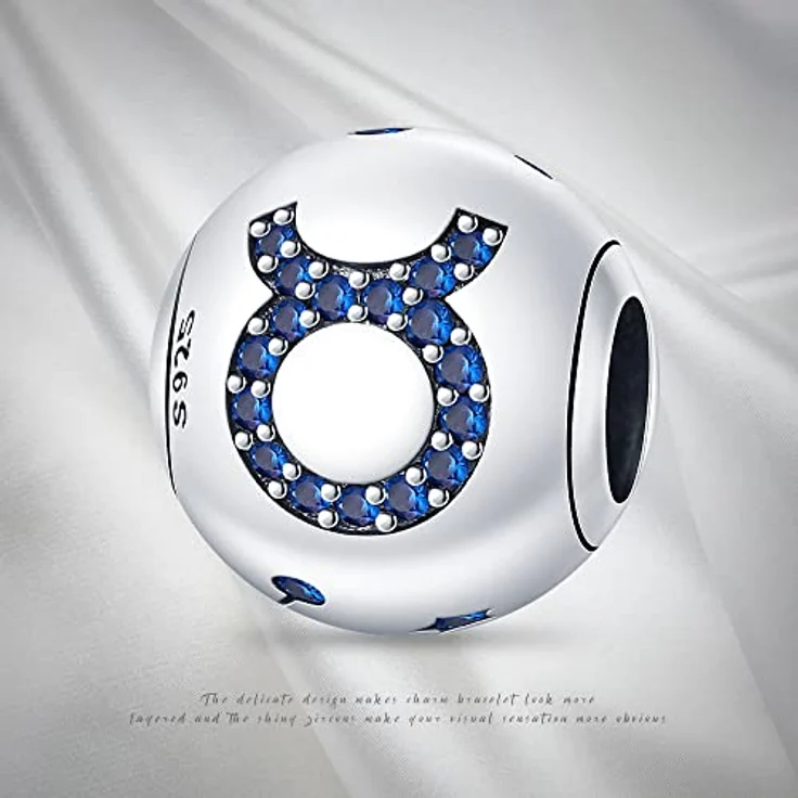 TINSLO Charm Anhänger Sternzeichen für Armband, 925 Sterling Silber mit Zirkonia, 12 Sternbilder, kompatibel mit Pandora Armband und europäischen Halsketten – Bild 3