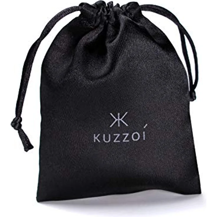 Kuzzoi Kreuz Anhänger aus 925er Sterling Silber, markanter handgefertigter Schmuck mit Hammerschlag Design, 54 mm hoch, schwarz – Bild 3