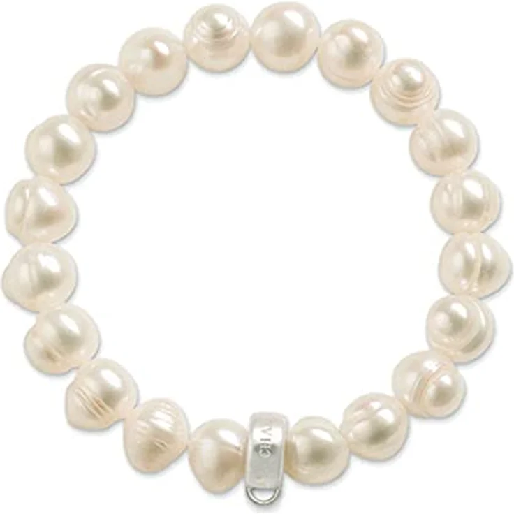 THOMAS SABO Charm-Armband aus 925 Sterling Silber mit Süßwasserzuchtperle, individuell anpassbar – Bild 1