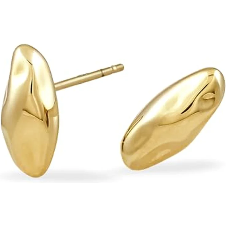 COPENHAGEN STUDIOS Organics Mini Studs, gold, Damen-Ohrstecker aus poliertem Edelstahl mit 14K Vergoldung, wasserfest & hautfreundlich, organisches Design – Bild 1