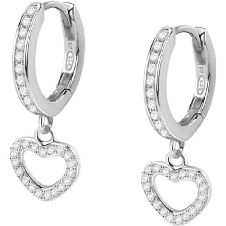 CHRIST Damen-Ohrhänger 925er Silber, recycled mit Zirkonia, One Size